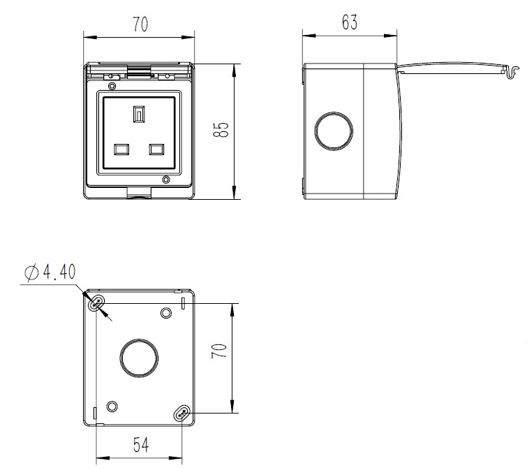 WSTS British Type Electrical Safety 1 Gang Socket Buy 1 Gang Socket
