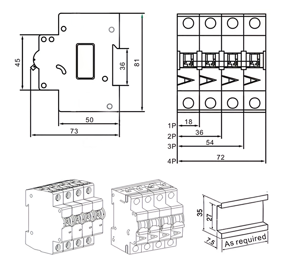 63a 2p 2pole Mcb Miniature Circuit Breaker For Solar Pv Power System Buy Solar System Non